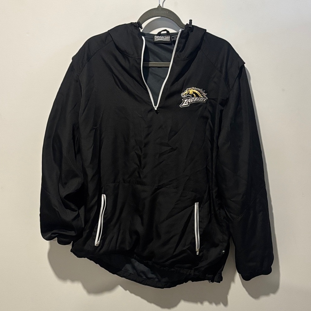 Black Western Michigan University WMU Broncos Lacrosse 3/4 Quarter Zip Breaker